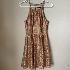 Gold material dress
